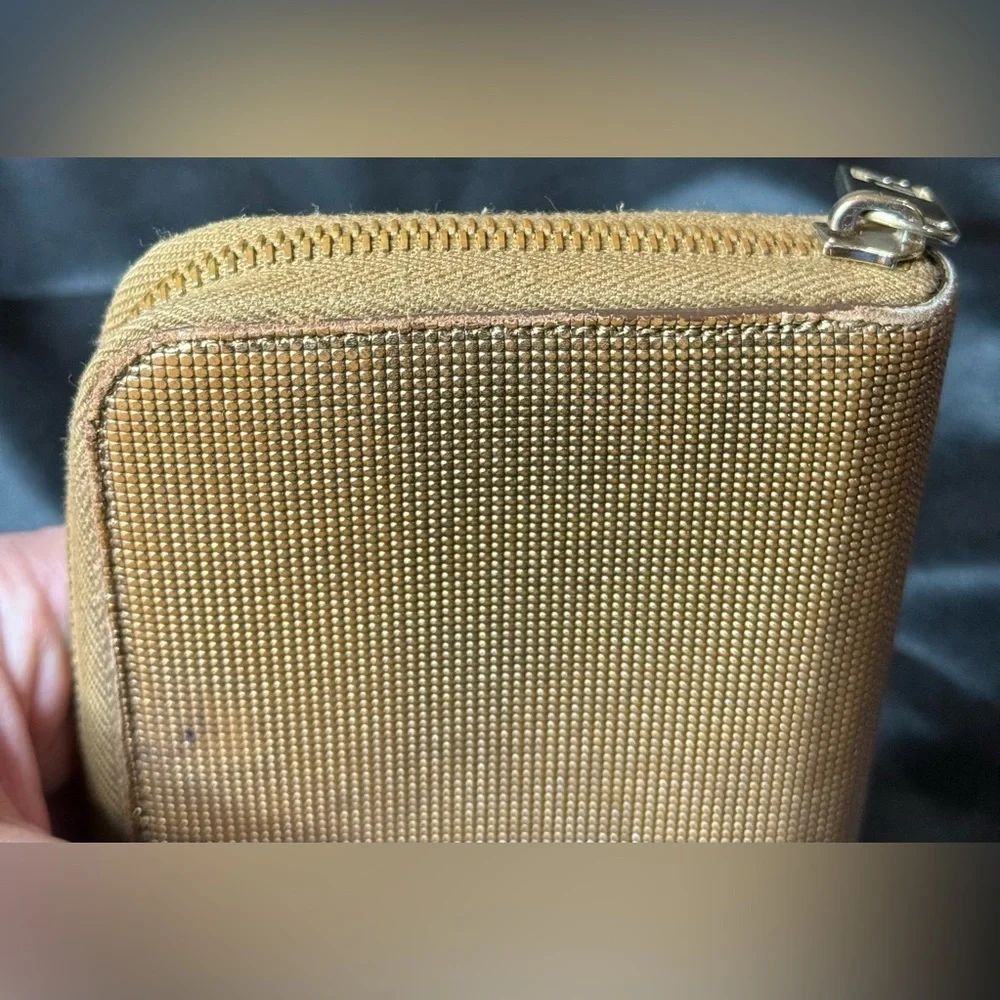 Fendi metallic gold wallet